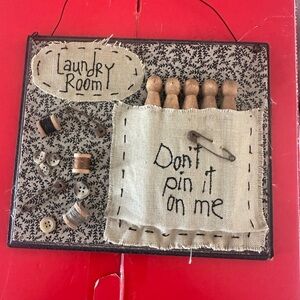 Rustic Laundry Room Decor with Clothespins